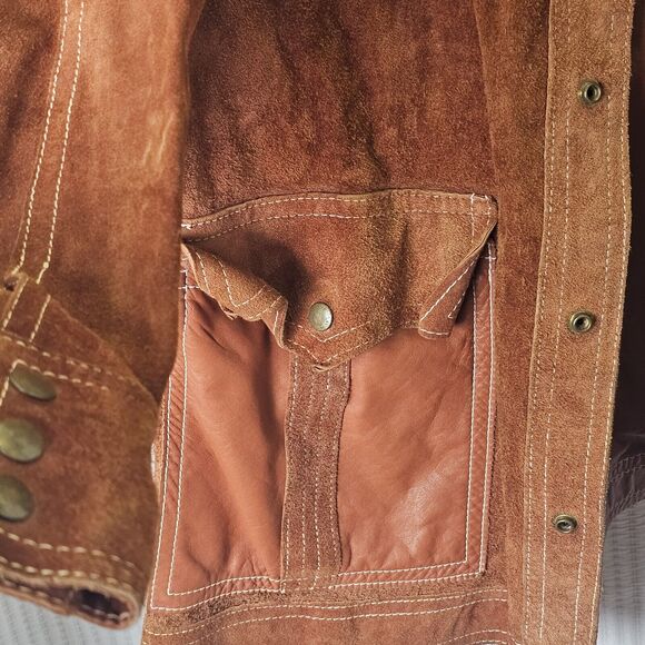 Vtg 50s 60s 70s McGREGOR SUEDE LEATHER JACKET CAR COAT Reversible NOSTALGIC - Picture 4 of 13